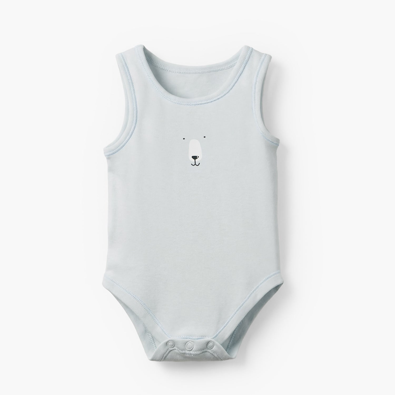 Pack of 7 Juniors Cotton Round Neck Sleeveless Bodysuit with Snap Button Closure