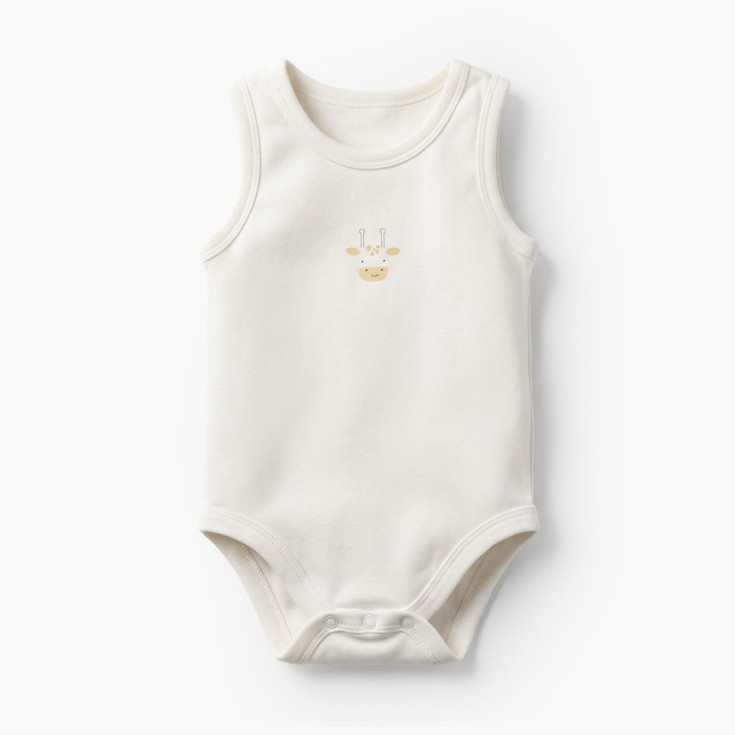 Pack of 7 Juniors Cotton Round Neck Sleeveless Bodysuit with Snap Button Closure