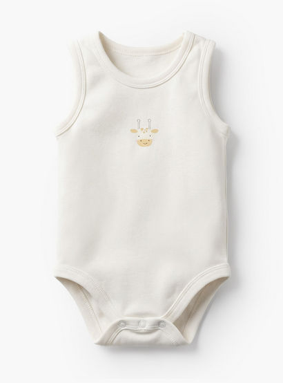 Pack of 7 Juniors Cotton Round Neck Sleeveless Bodysuit with Snap Button Closure-baby-girls-clothing-bodysuits-image-7