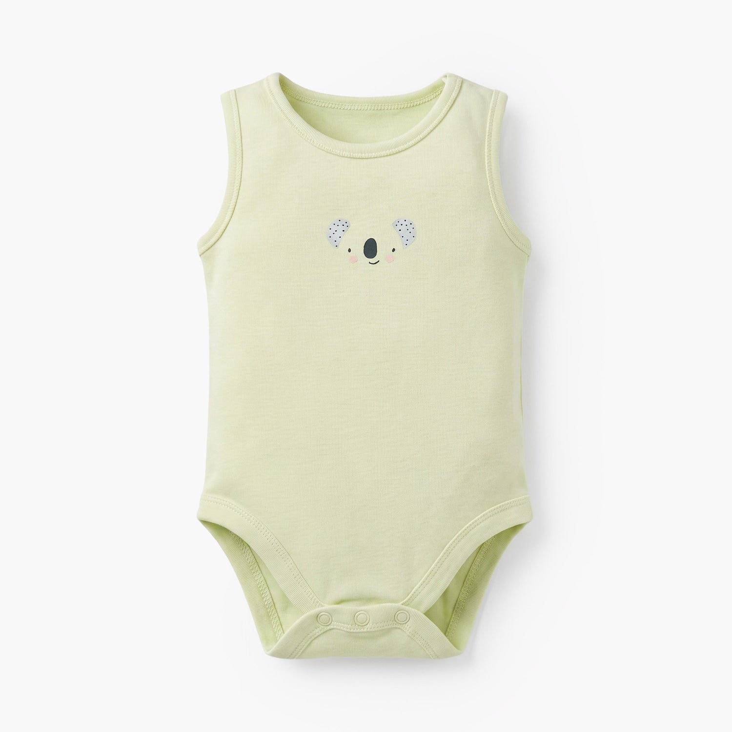 Pack of 7 Juniors Cotton Round Neck Sleeveless Bodysuit with Snap Button Closure