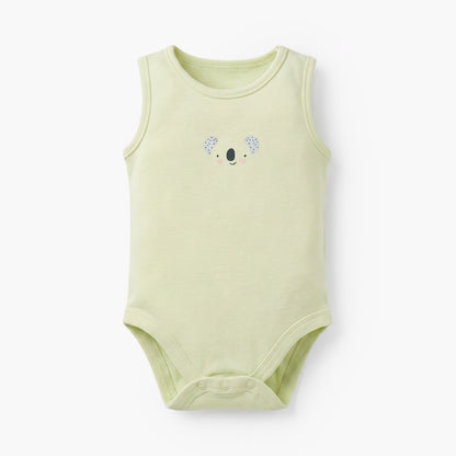 Pack of 7 Juniors Cotton Round Neck Sleeveless Bodysuit with Snap Button Closure