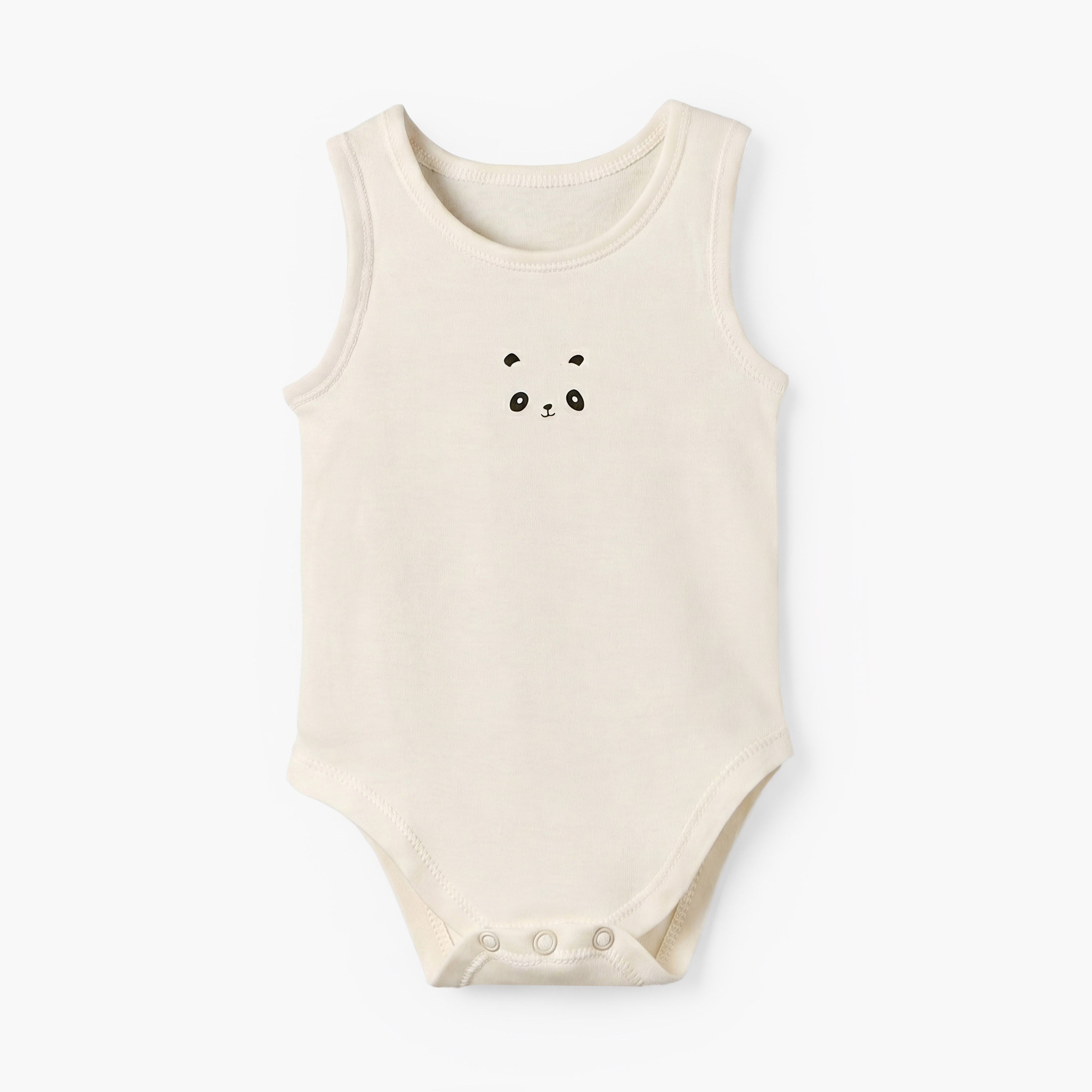 Pack of 7 Juniors Cotton Round Neck Sleeveless Bodysuit with Snap Button Closure