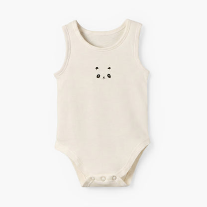 Pack of 7 Juniors Cotton Round Neck Sleeveless Bodysuit with Snap Button Closure