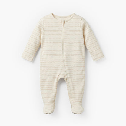 Pack of 7 Juniors Cotton Round Neck Long Sleeves Sleepsuit with Zip Closure