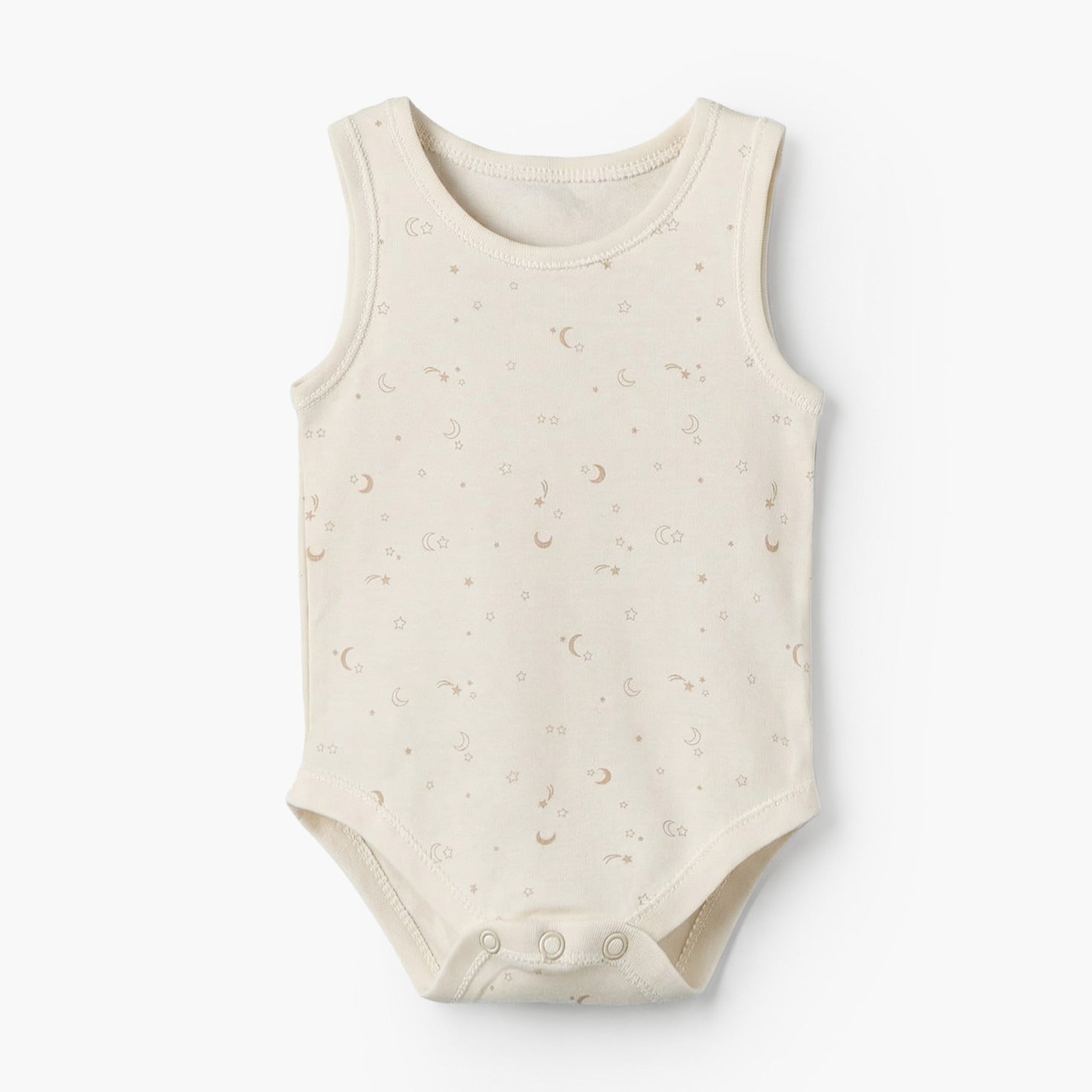 Pack of 7 Juniors Cotton Round Neck Sleeveless Bodysuit with Snap Button Closure
