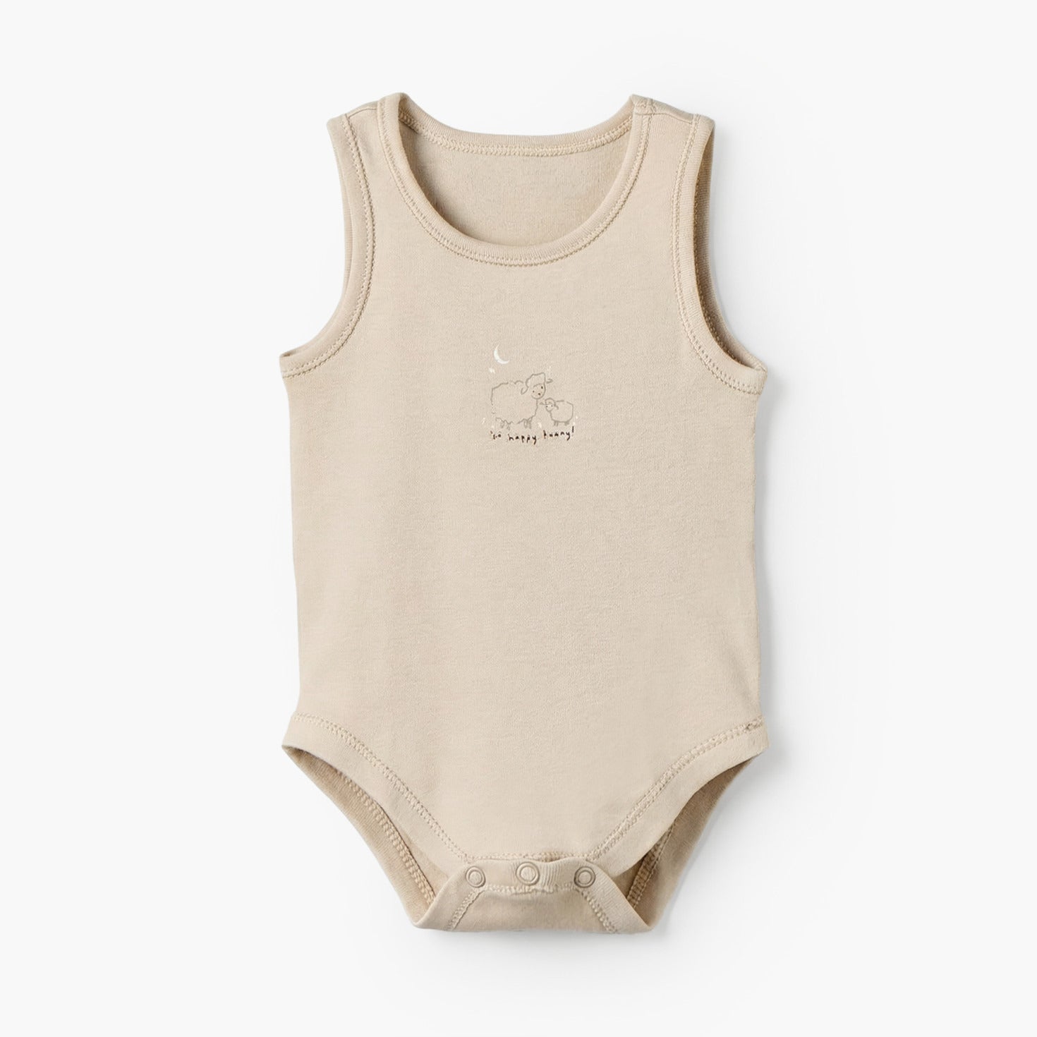 Pack of 7 Juniors Cotton Round Neck Sleeveless Bodysuit with Snap Button Closure