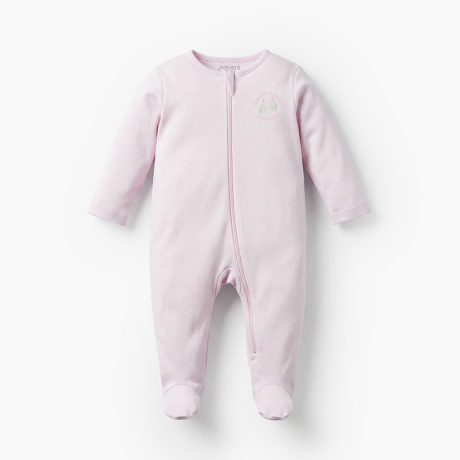 Pack of 7 Juniors Cotton Round Neck Long Sleeves Sleepsuit with Zip Closure