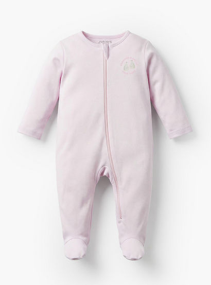 Pack of 7 Juniors Cotton Round Neck Long Sleeves Sleepsuit with Zip Closure-baby-girls-clothing-nightwear-sleepsuits-image-4
