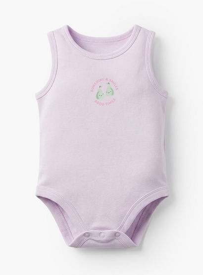 Pack of 5 Juniors Cotton Crew Neck Sleeveless Bodysuit with Snap Button Closure-baby-girls-clothing-bodysuits-image-3