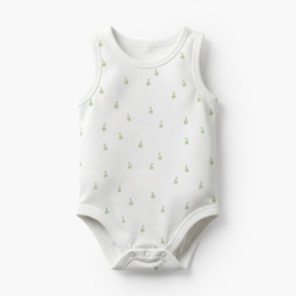 Pack of 5 Juniors Cotton Crew Neck Sleeveless Bodysuit with Snap Button Closure