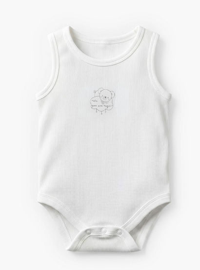 Pack of 5 Juniors Crew Neck Sleeveless Bodysuit with Print-baby-boys-clothing-bodysuits-image-4