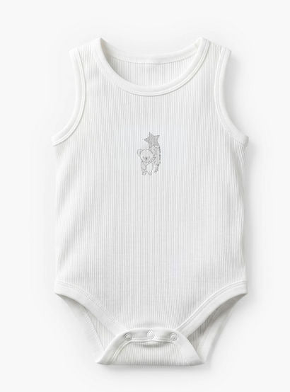 Pack of 5 Juniors Crew Neck Sleeveless Bodysuit with Print-baby-boys-clothing-bodysuits-image-5