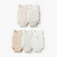 Pack of 5 Juniors Crew Neck Sleeveless Bodysuit with Assorted Print-undefined-image-1