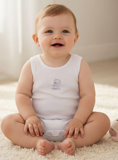 Set of 7 Juniors Round Neck Sleeveless Bodysuit with Elephant Print-promo_babyshop_Buy2for115_UAE130126-image-2