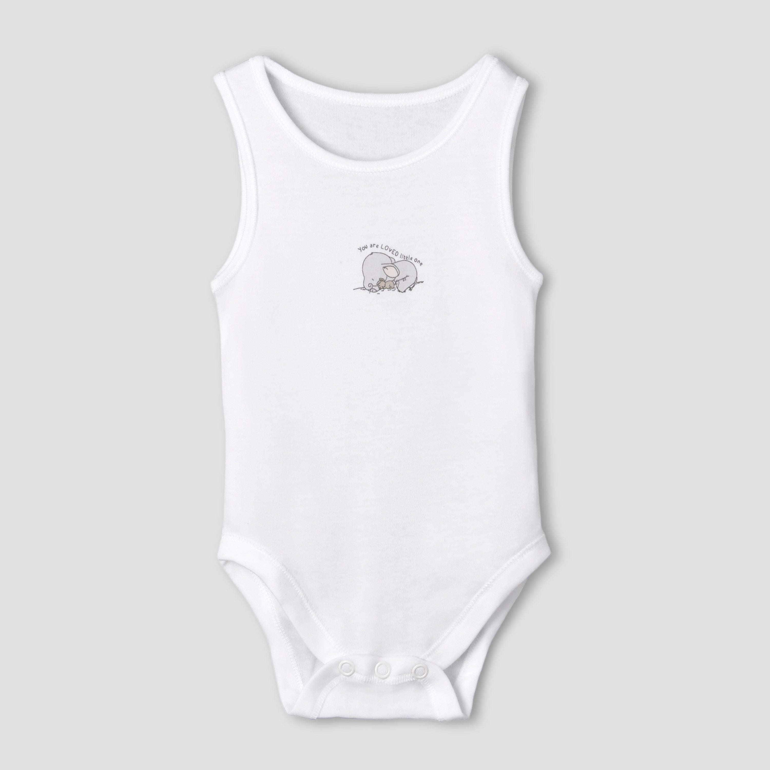 Set of 7 Juniors Round Neck Sleeveless Bodysuit with Elephant Print
