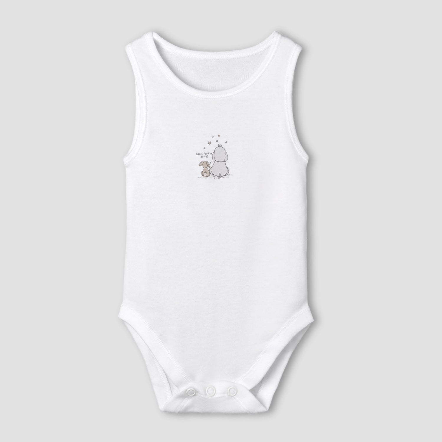 Set of 7 Juniors Round Neck Sleeveless Bodysuit with Elephant Print