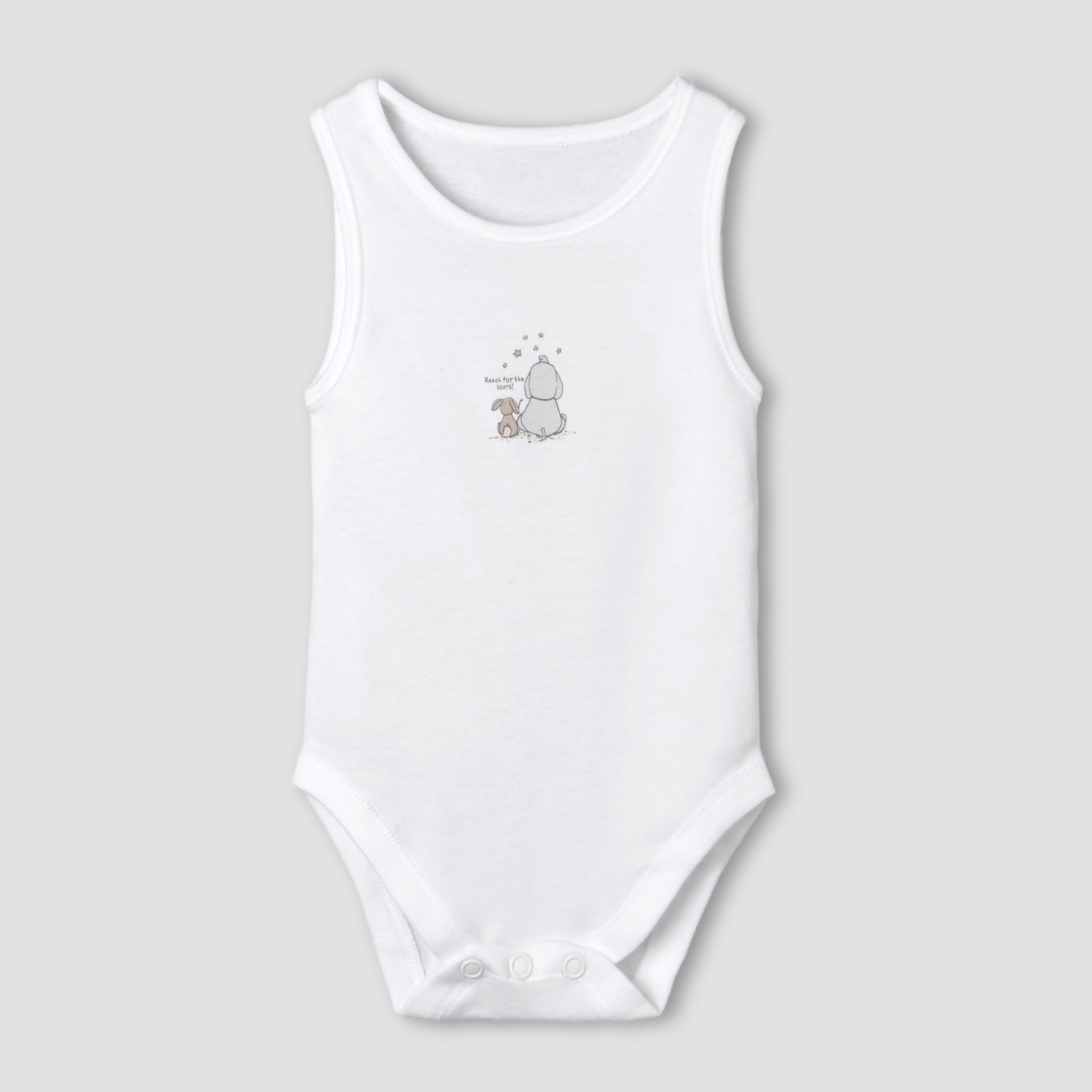 Set of 7 Juniors Round Neck Sleeveless Bodysuit with Elephant Print