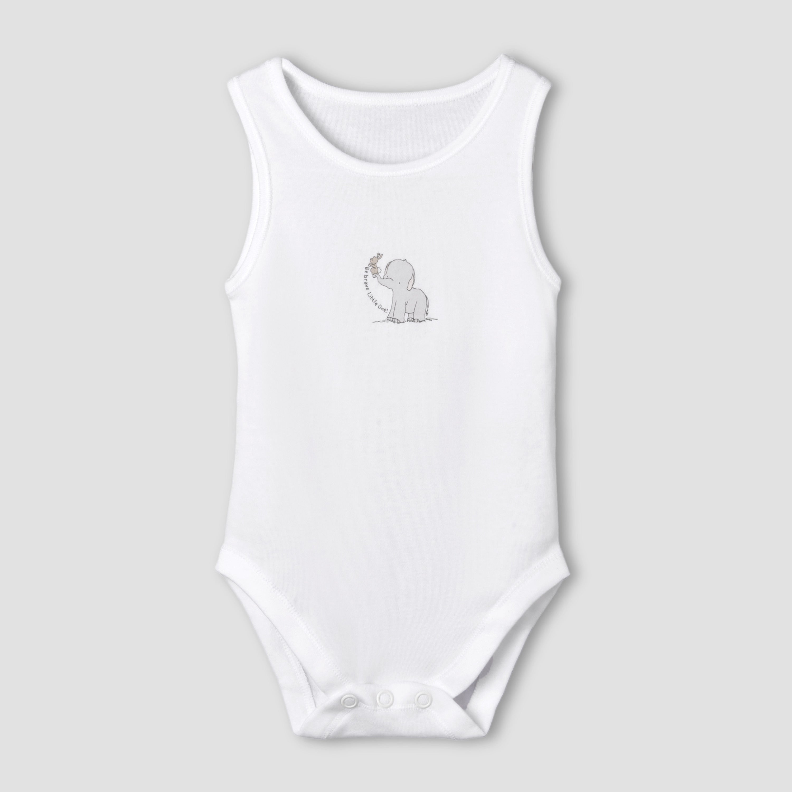 Set of 7 Juniors Round Neck Sleeveless Bodysuit with Elephant Print