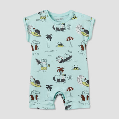 Pack of 4 Juniors Round Neck Short Sleeves Romper with Snap Button Closure