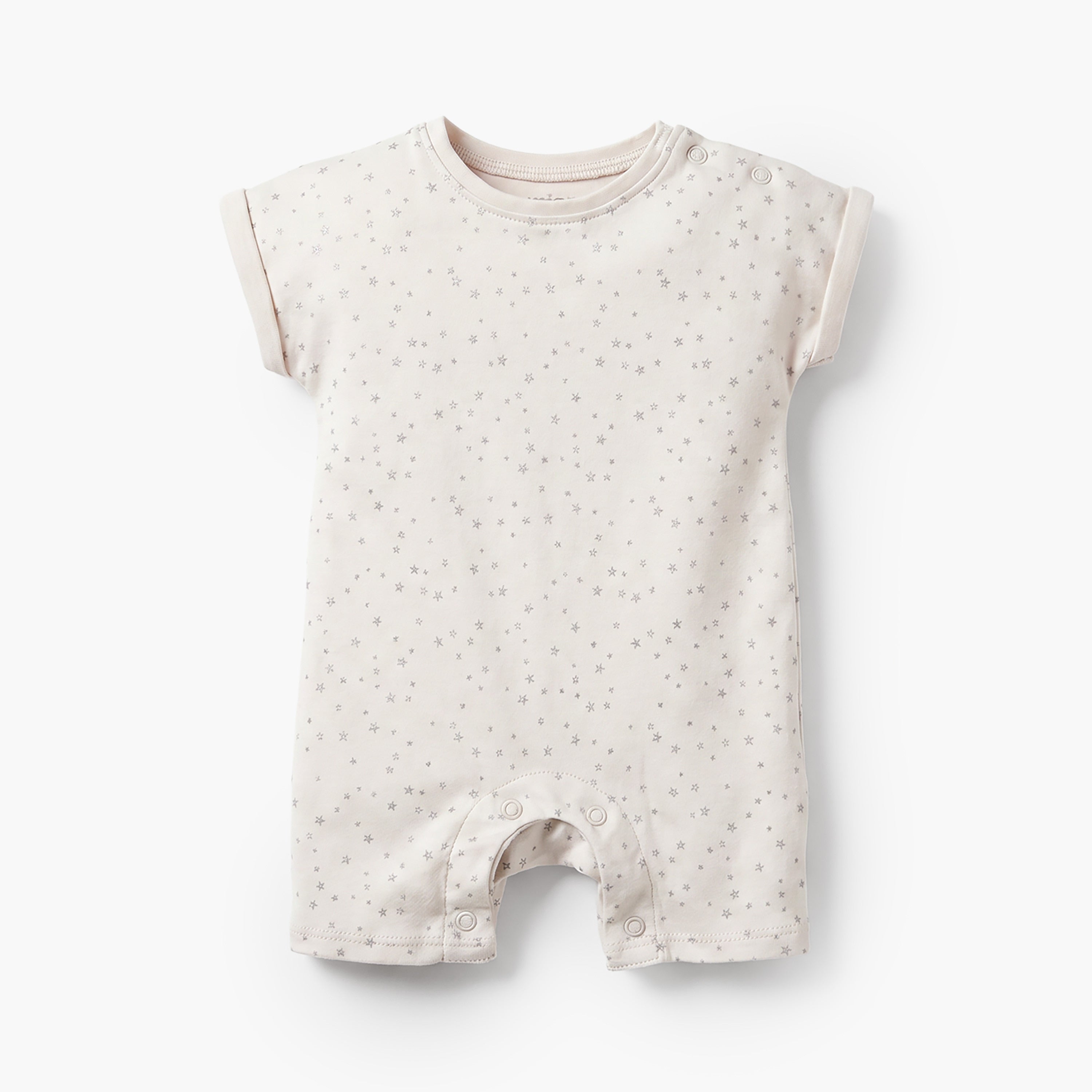 Pack of 4 Juniors Crew Neck Short Sleeve Romper with Snap Button Closure