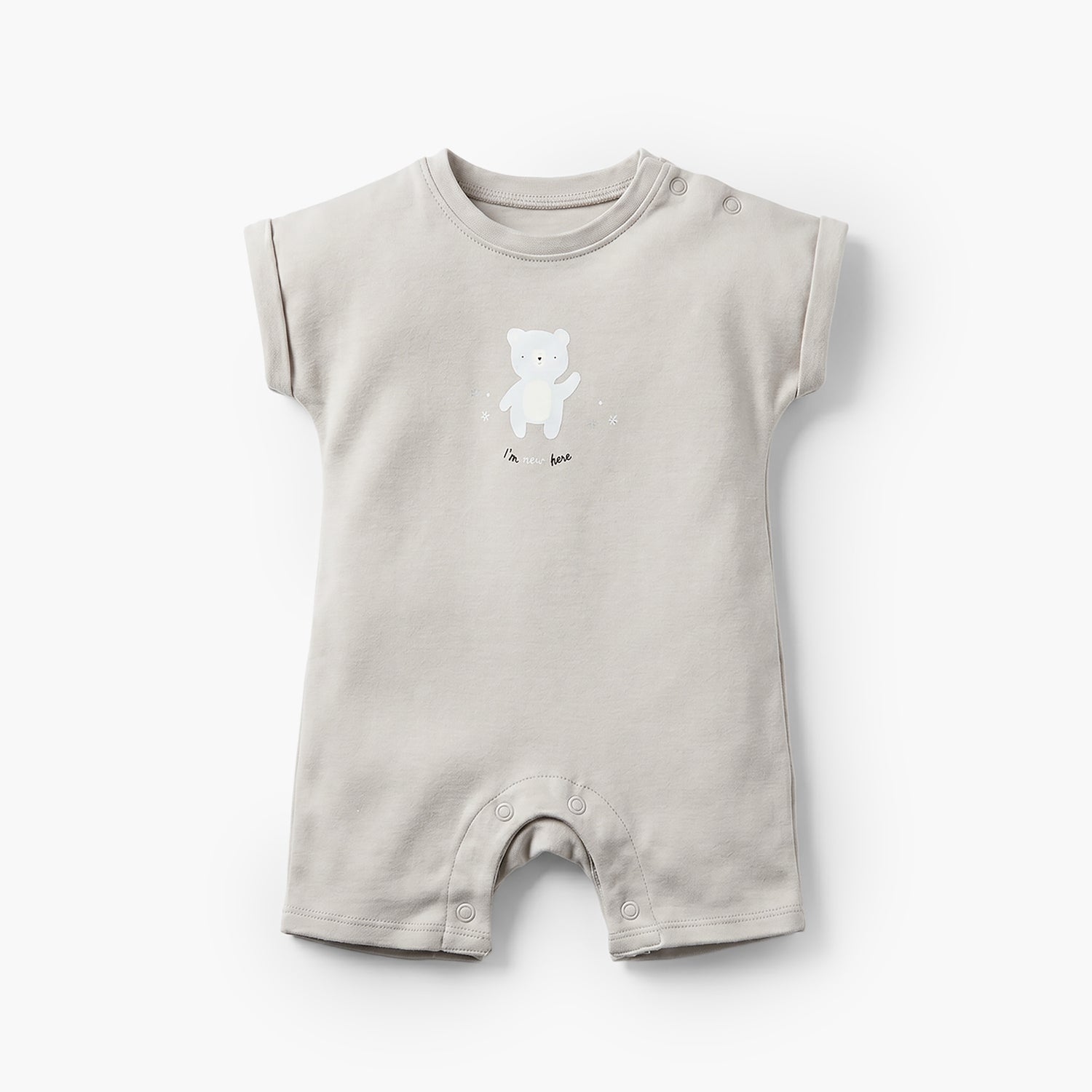 Pack of 4 Juniors Crew Neck Short Sleeve Romper with Snap Button Closure