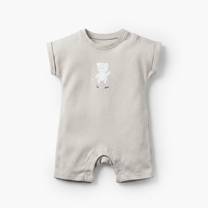 Pack of 4 Juniors Crew Neck Short Sleeve Romper with Snap Button Closure