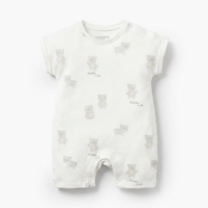 Pack of 4 Juniors Crew Neck Short Sleeve Romper with Snap Button Closure