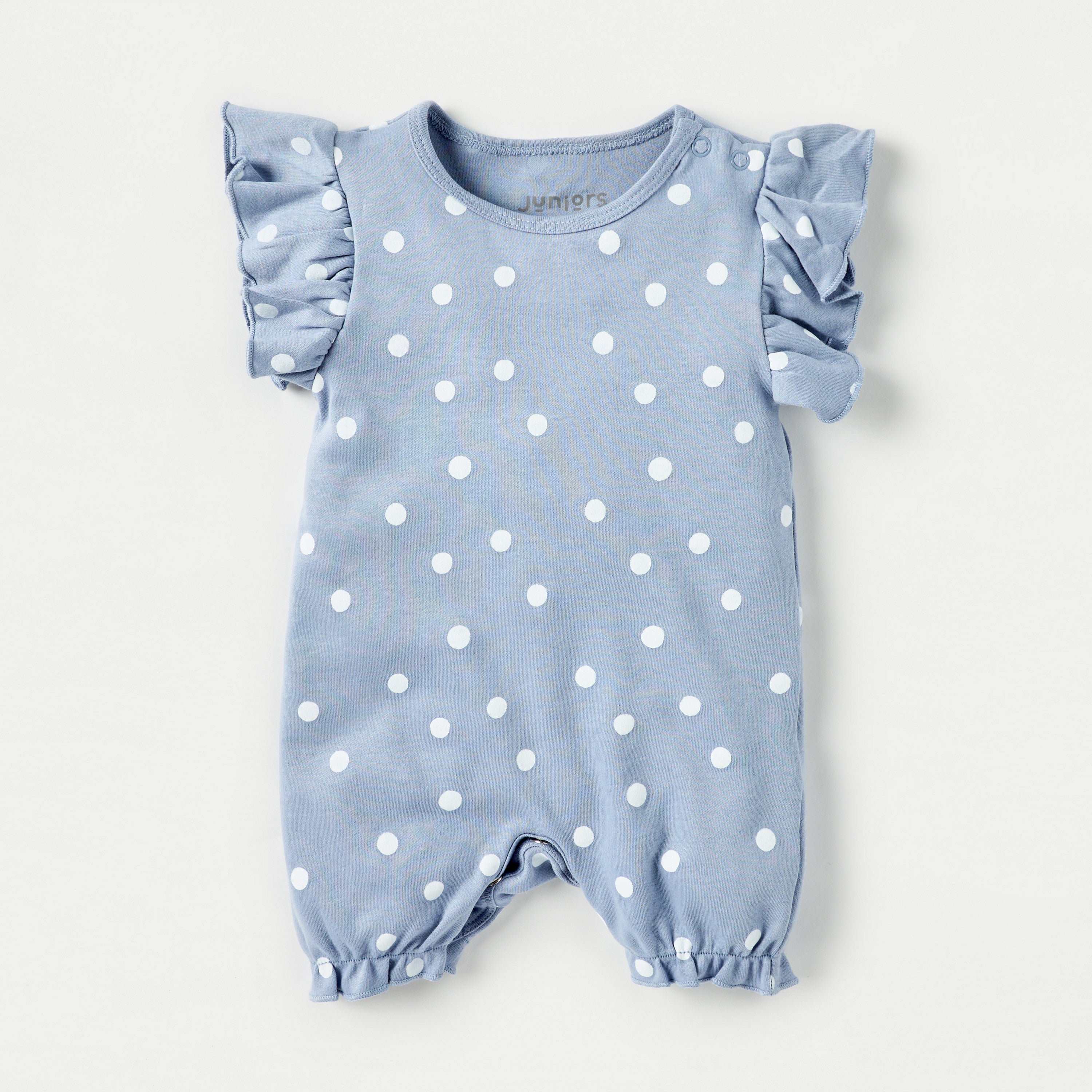 Juniors Polka Dot Print Romper with Button Closure - Set of 3