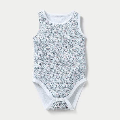 Juniors Printed Sleeveless Bodysuit with Button Closure - Set of 5