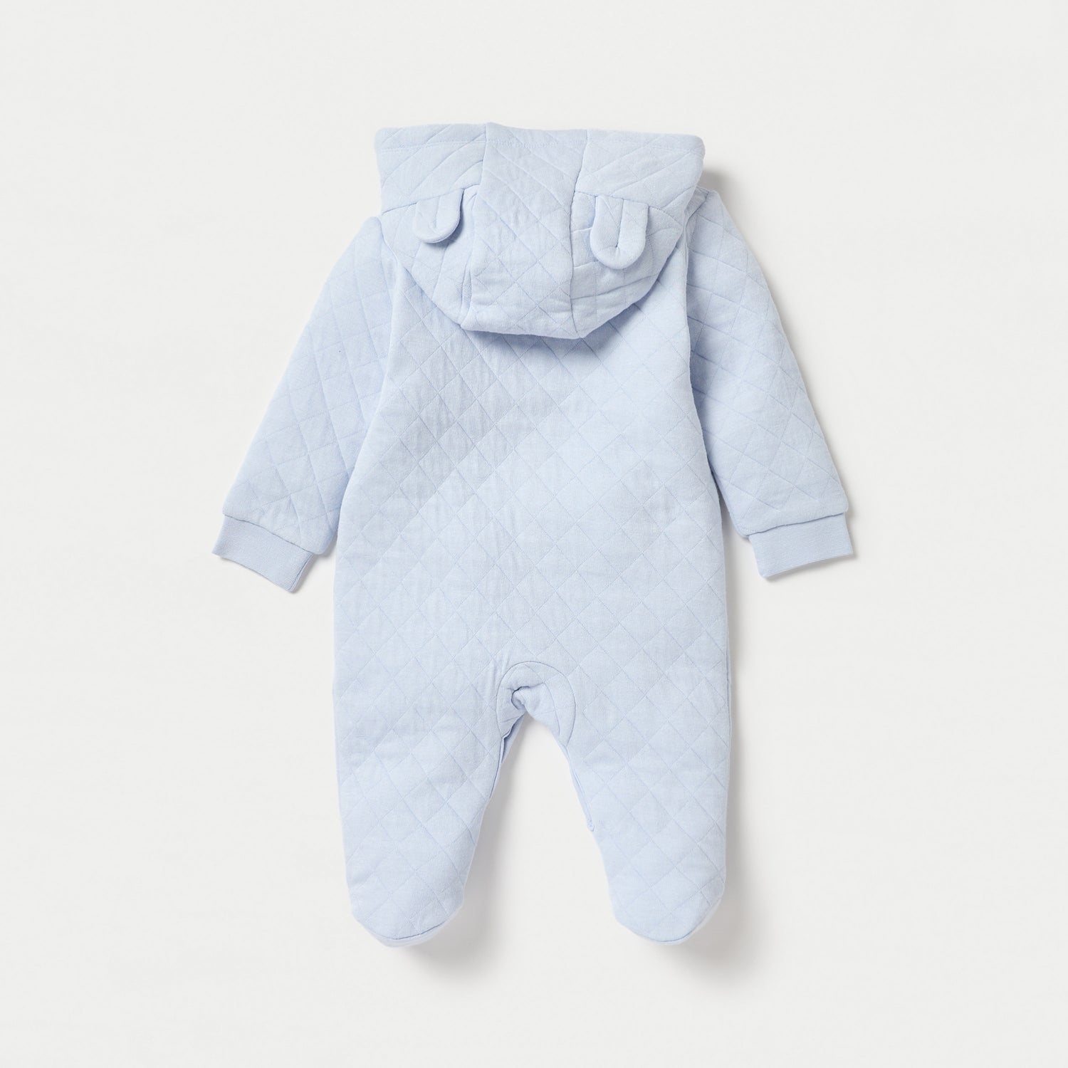 Juniors Quilted Hooded Sleepsuit with Long Sleeves and Button Closure