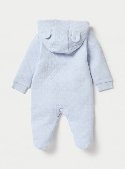 Juniors Quilted Hooded Sleepsuit with Long Sleeves and Button Closure-baby-boys-clothing-nightwear-sleepsuits-image-2