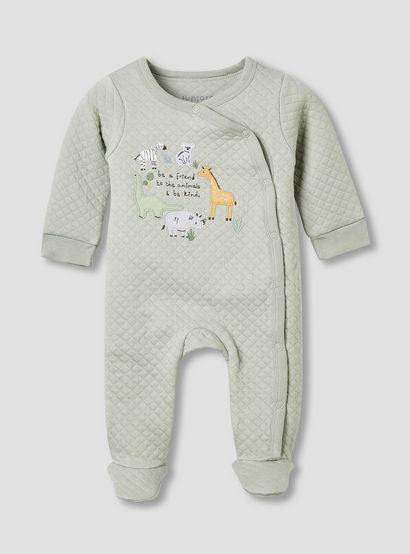 Juniors Round Neck Closed Foot Sleepsuit with Safari Print - Cotton - Long Sleeves - Set of 2-baby-boys-clothing-nightwear-sleepsuits-image-2
