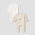 Juniors Round Neck Sleepsuit with Sheep Print - Cotton - Long Sleeves - Set of 2 - Multicolour / 9-12 mths