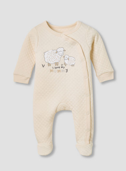 Juniors Round Neck Sleepsuit with Sheep Print - Cotton - Long Sleeves - Set of 2-baby-girls-clothing-nightwear-sleepsuits-image-2
