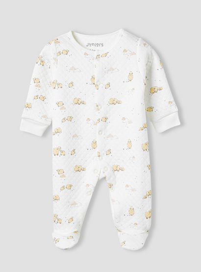 Juniors Round Neck Sleepsuit with Sheep Print - Cotton - Long Sleeves - Set of 2-baby-girls-clothing-nightwear-sleepsuits-image-3