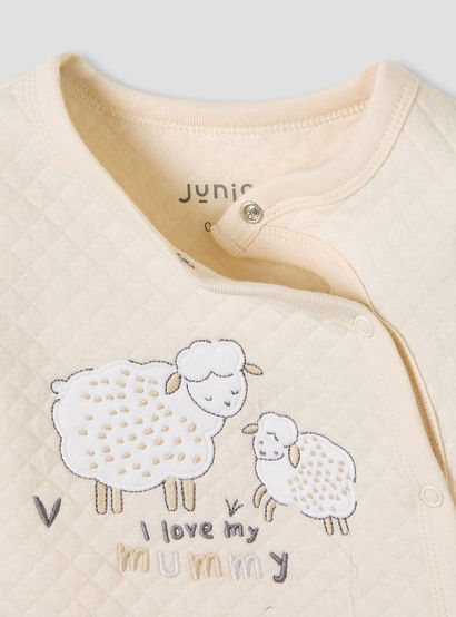 Juniors Round Neck Sleepsuit with Sheep Print - Cotton - Long Sleeves - Set of 2-baby-girls-clothing-nightwear-sleepsuits-image-4
