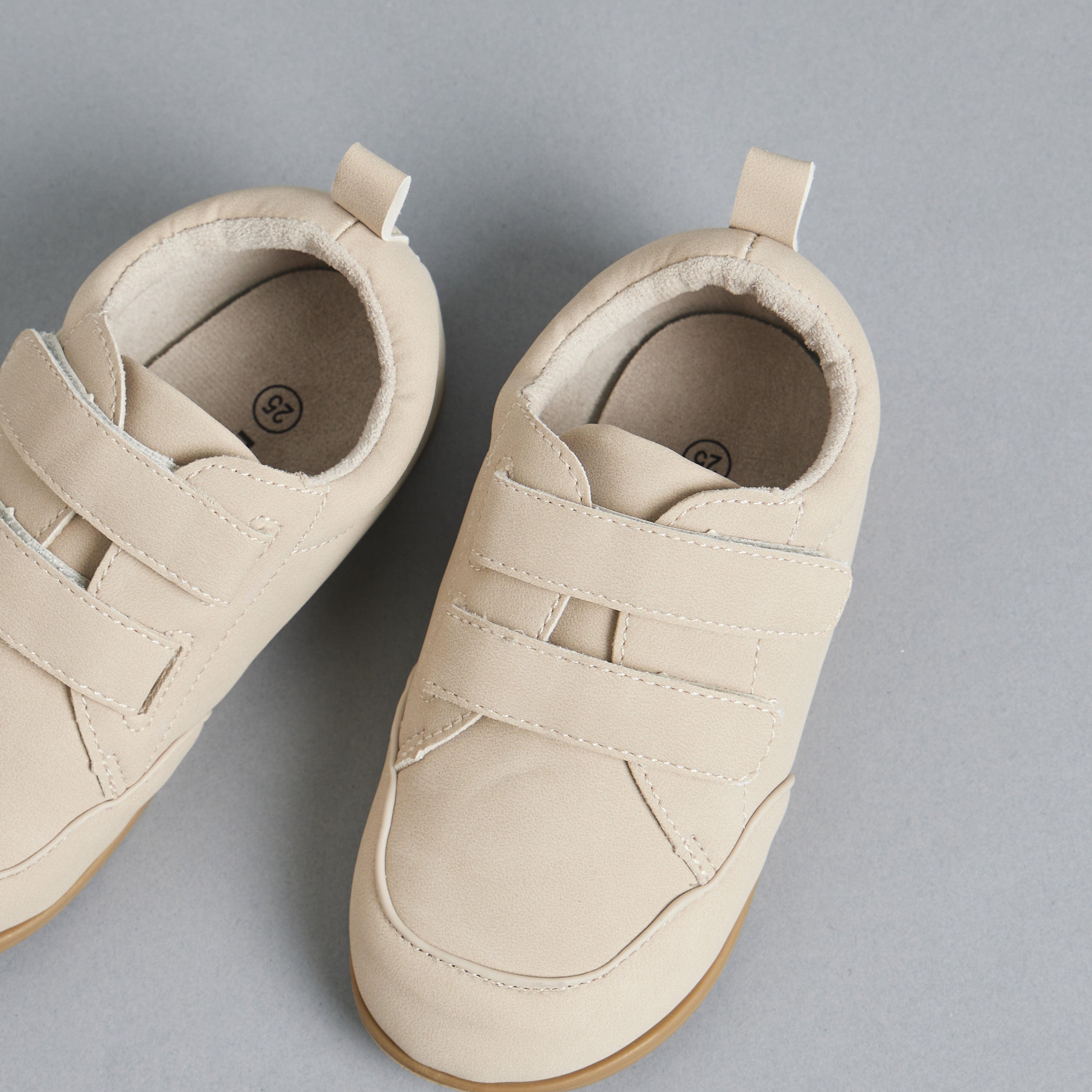 Plain Sneakers with Hook and Loop Closure