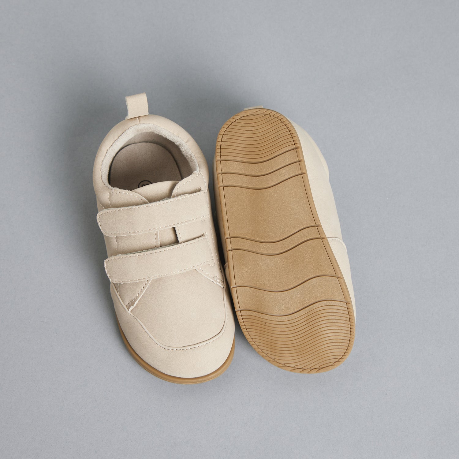 Plain Sneakers with Hook and Loop Closure