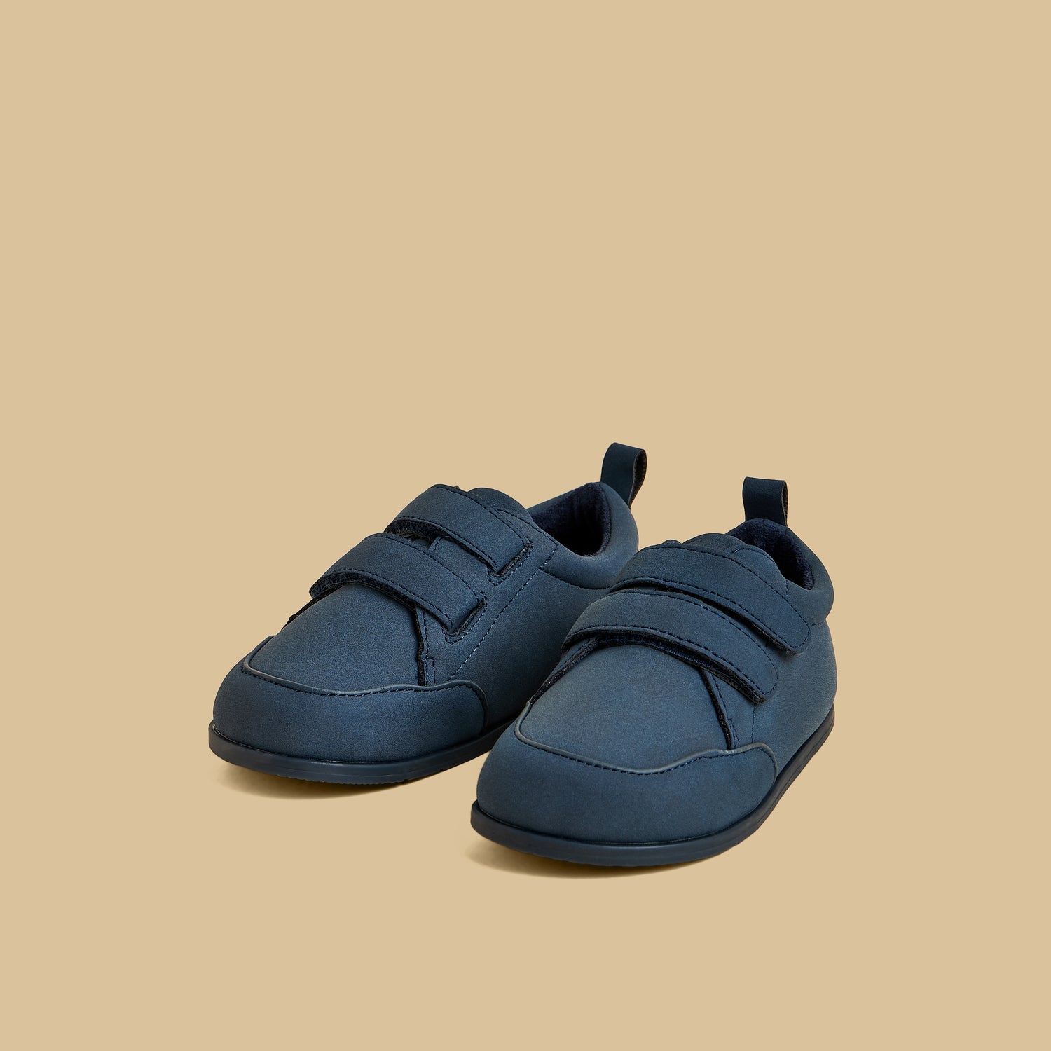 Plain Sneakers with Hook and Loop Closure