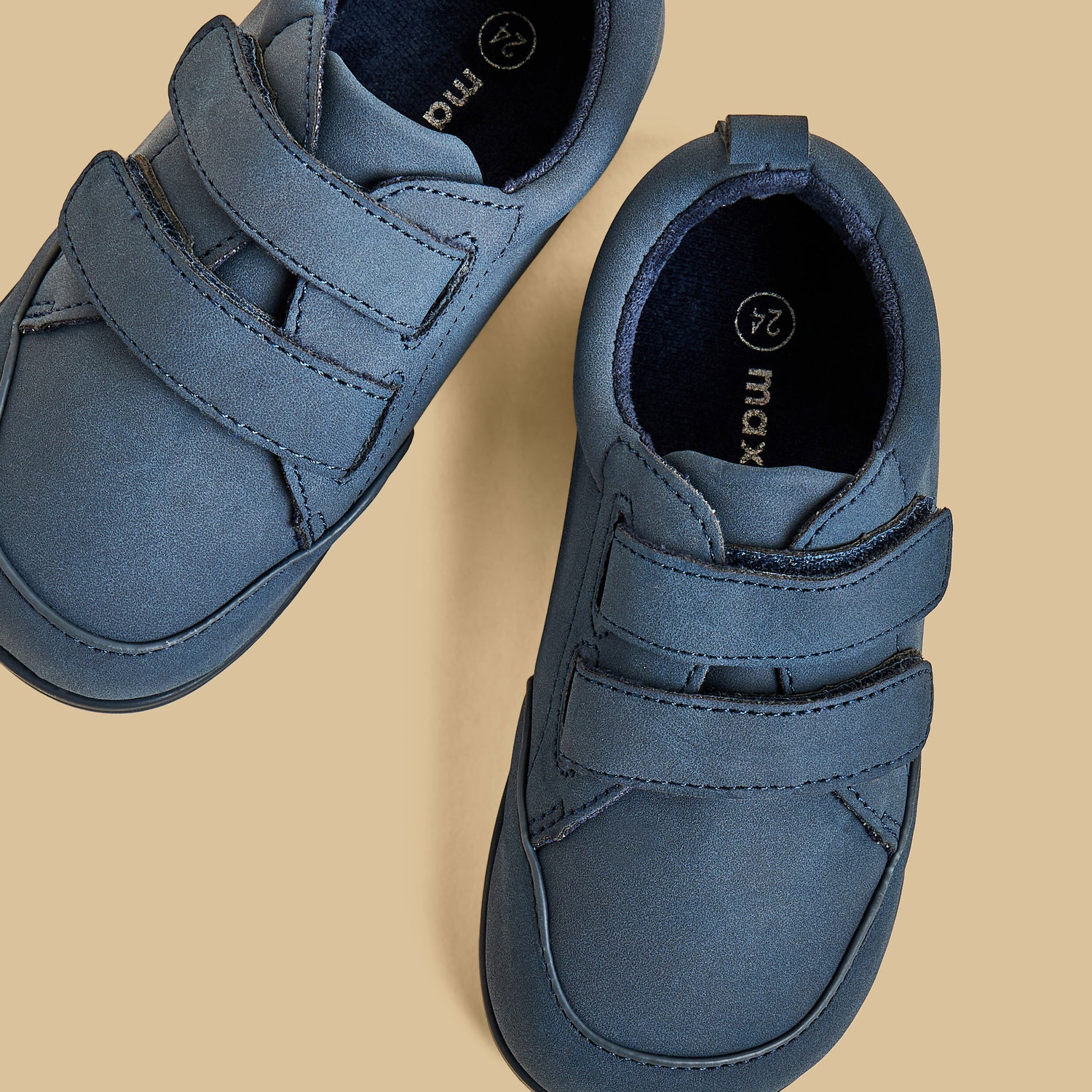 Plain Sneakers with Hook and Loop Closure