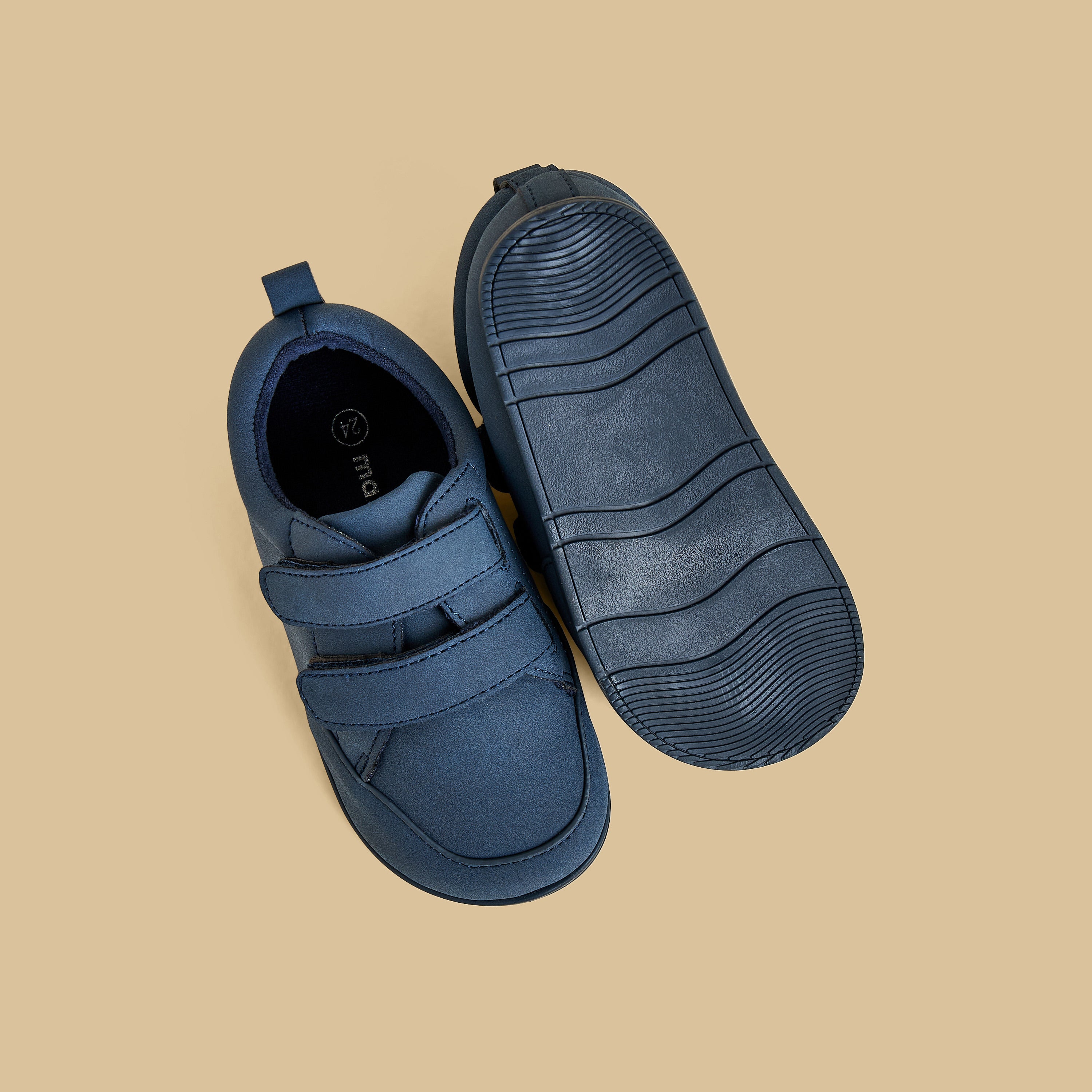 Plain Sneakers with Hook and Loop Closure