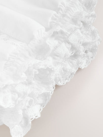 White Lace Woven Baby Romper (0mths-2yrs)