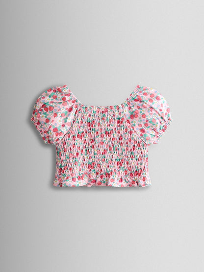 JoJo Maman Bébé Pink Smocked Cap Sleeve Top &amp; Skort Set