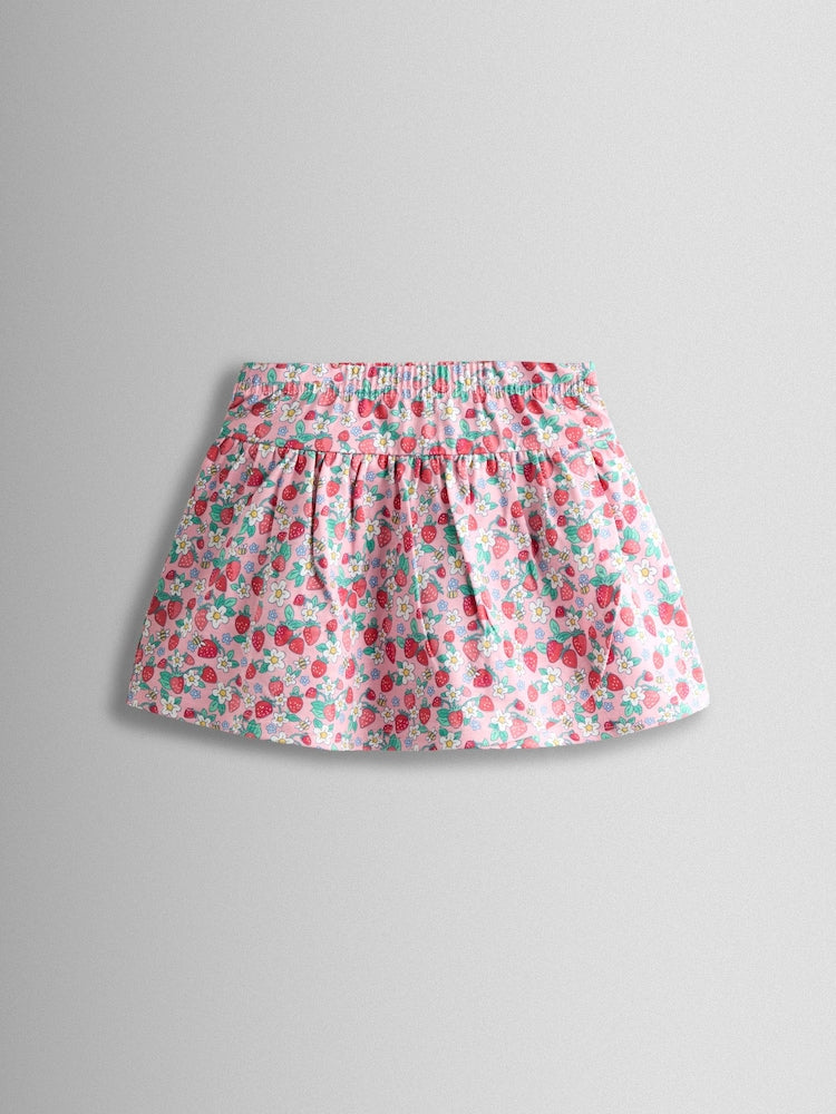 JoJo Maman Bébé Pink Smocked Cap Sleeve Top &amp; Skort Set