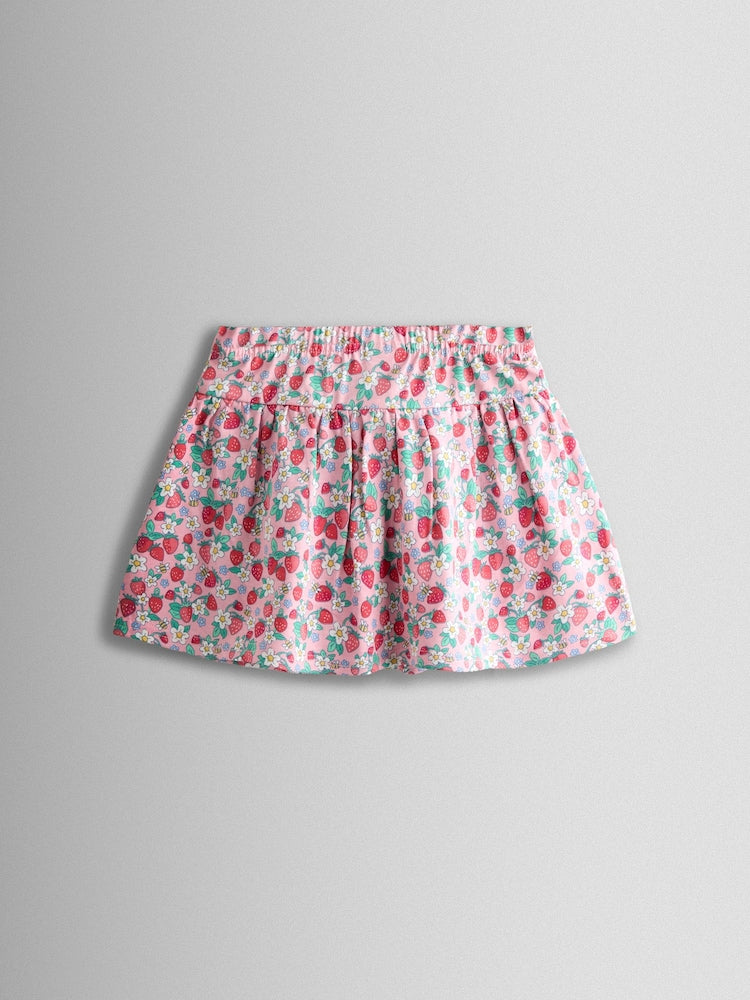 JoJo Maman Bébé Pink Smocked Cap Sleeve Top &amp; Skort Set