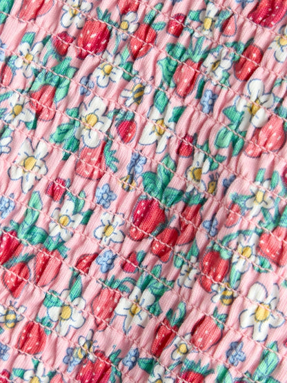 JoJo Maman Bébé Pink Smocked Cap Sleeve Top &amp; Skort Set