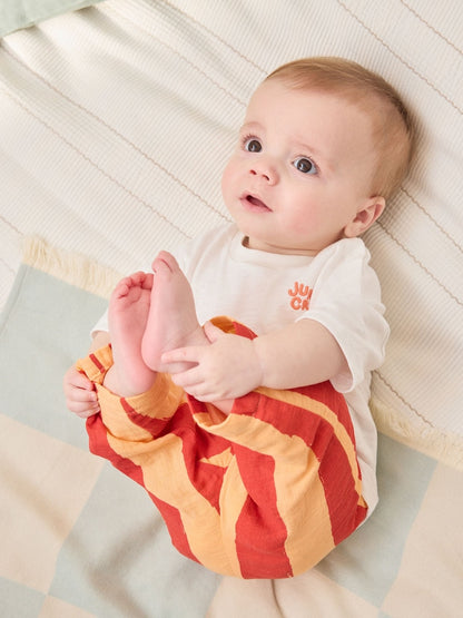 Orange Stripe Safari Animals Top &amp; Trousers Baby Set (0mths-2yrs) - Orange Stripe Safari Animals / 12-18 Months (80-86cm)