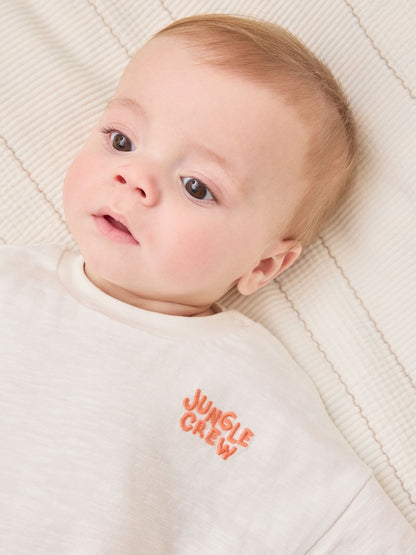 Orange Stripe Safari Animals Top &amp; Trousers Baby Set (0mths-2yrs)