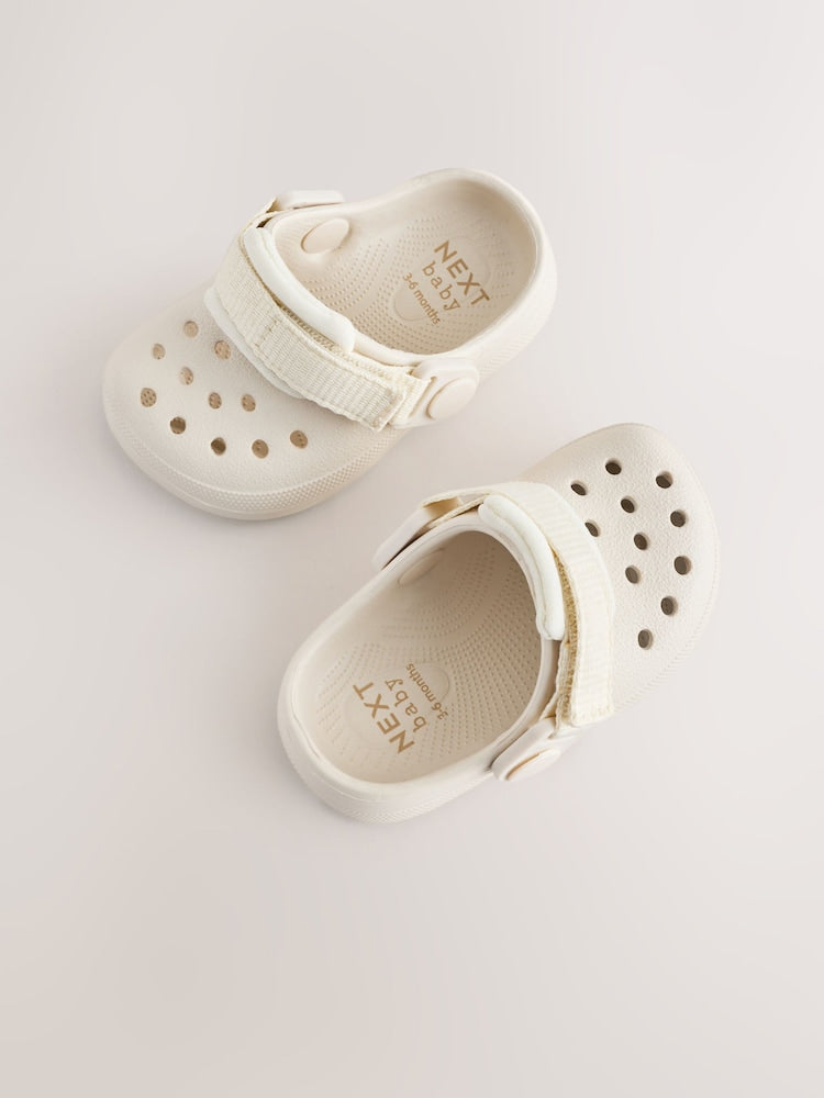Neutral Touch Fastening Baby Clogs (0-2mths) - Size Up To 3 Months (50 - 62cm)