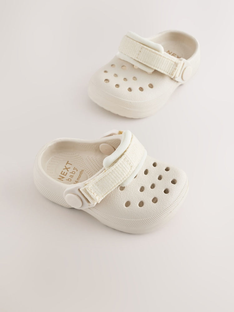 Neutral Touch Fastening Baby Clogs (0-2mths) - Size Up To 3 Months (50 - 62cm)